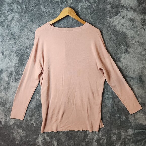 NEW $278 EILEEN FISHER Large Pink Blush Sweater Top High Low Tencel Soft Casual - Picture 6 of 8